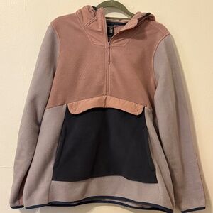 Mountain Hardwear Large Unclassic Half Zip Fleece Hooded Sweater Pink